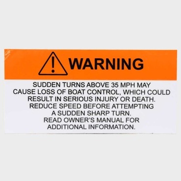 Triton Boat Maneuverability Warning Decal 202424 | White Orange Sticker