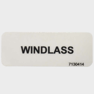 Boat Windlass Label Decal 7130414 | Clear Black Vinyl 2 x 3/4 Inch