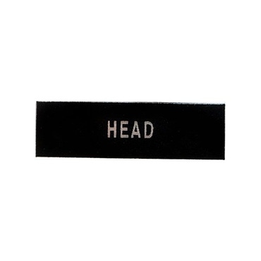 Boat Panel Head Label | 1 1/4 x 3/8 Inch Black Vinyl