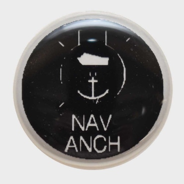 Ranger Boat Nav / Anch Button Decal | Black / Clear Vinyl 3/4 x 1/8 Inch