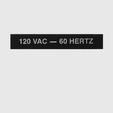 Marine Boat Panel Label Decal | 120 VAC 60 Hertz Black White Sticker