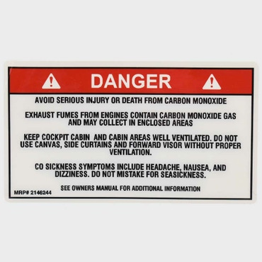 Lund Boat Warning Decal Sticker 2146244 | Carbon Monoxide Red 4 Inch