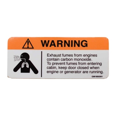 Boat Fumes Warning Decal GM1850301 | 4 1/4 x 1 3/4 Inch