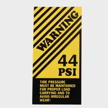 Triton Boat Warning Decal 202285 | Tire Pressure 44 PSI Sticker